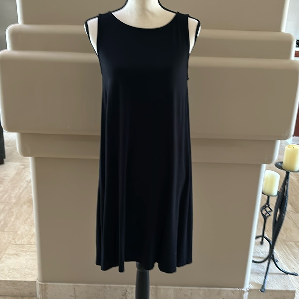 Eileen Fisher Black Sleeveless Swing Dress. Size S. Excellent Condition.